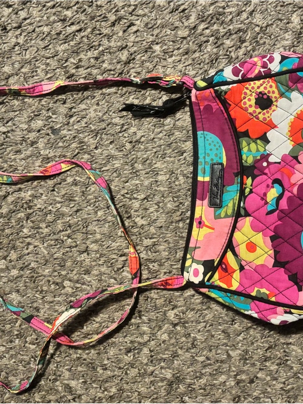 Vera Bradley Floral Quilted Crossbody Bag in Pink, Purple, Turquoise & Orange